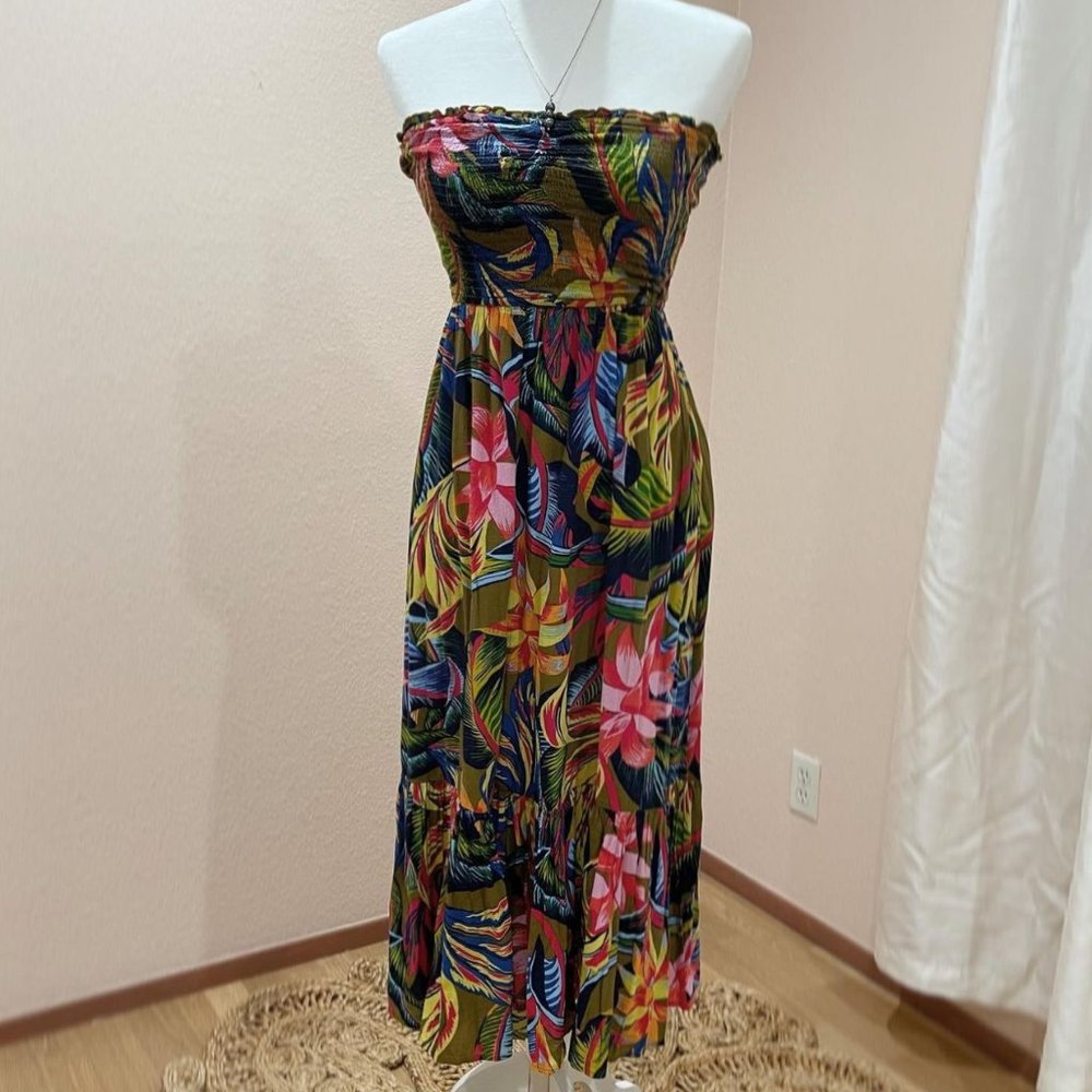 Aerie Tropical Print Dress | S